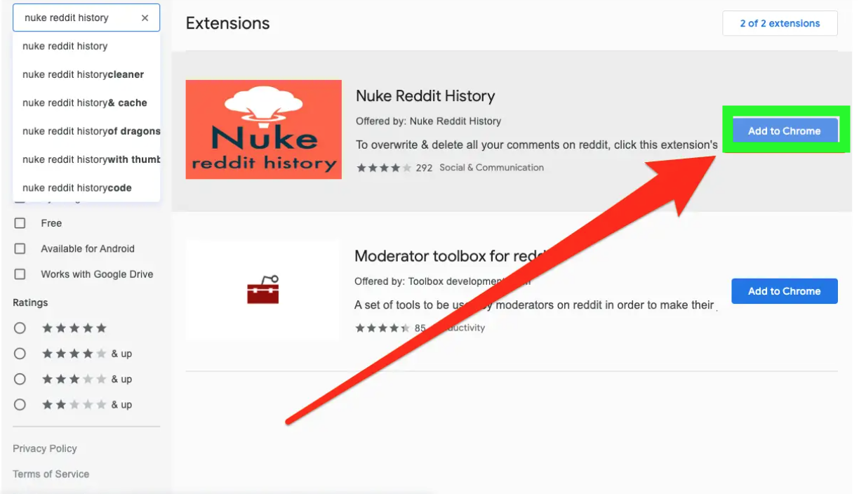 Nuke Reddit extension