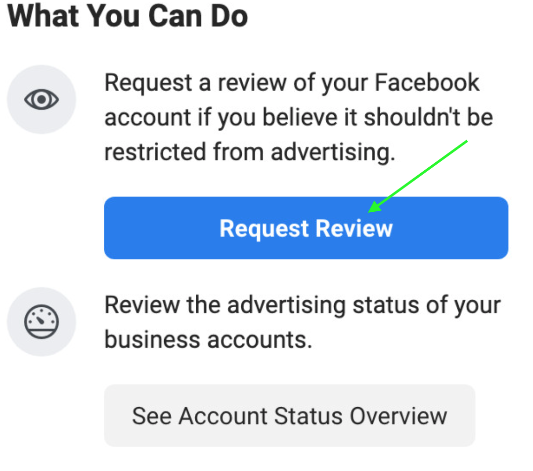 Request Review - Facebook Marketplace
