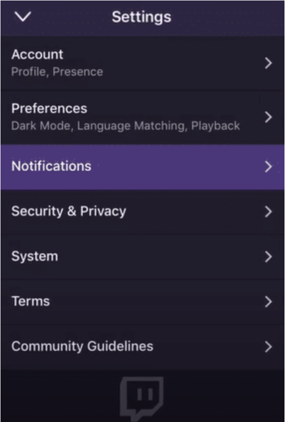 Twitch notifications