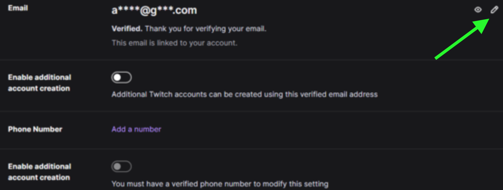 Change email address - Twitch