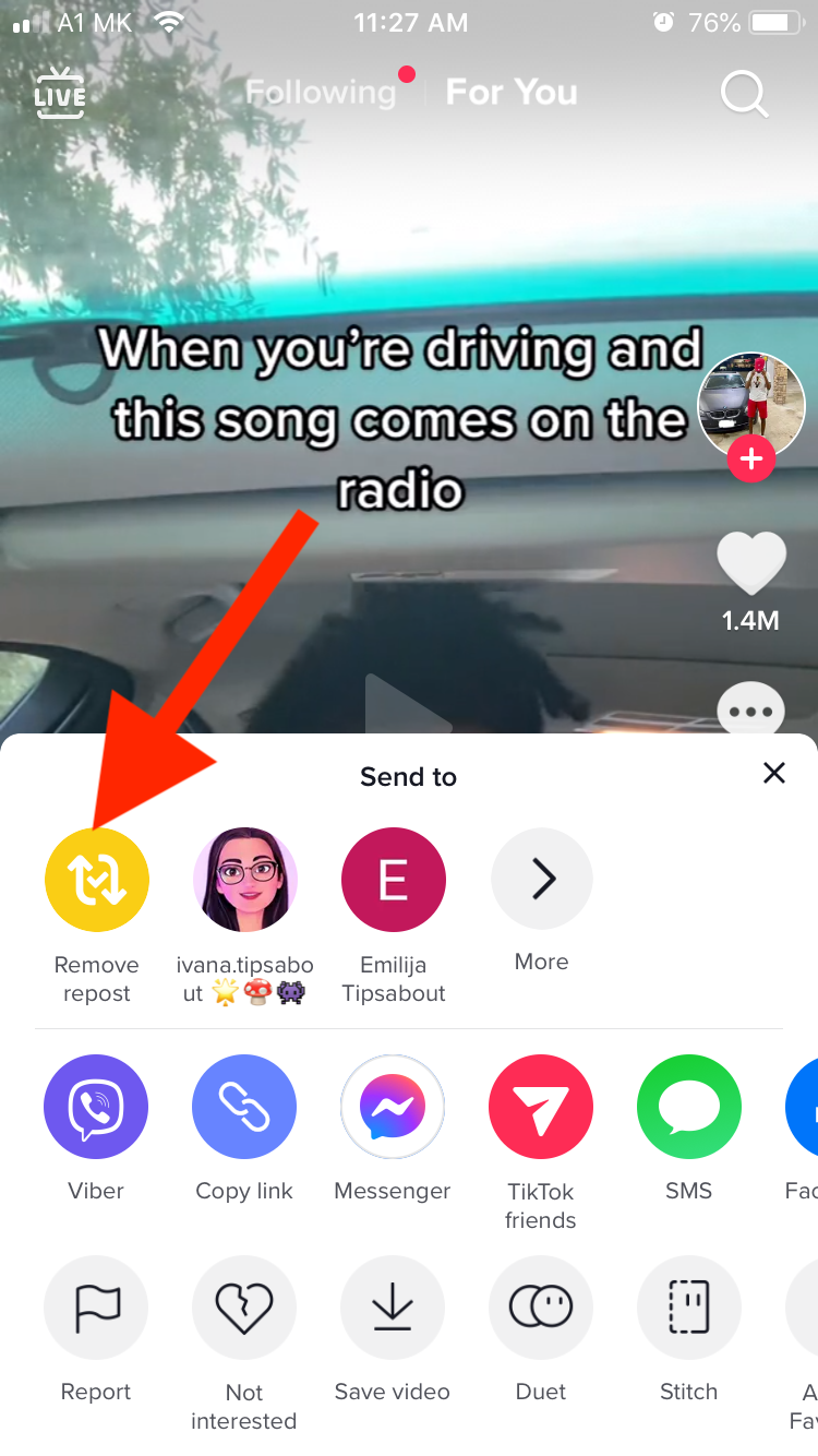 tiktok remove post option