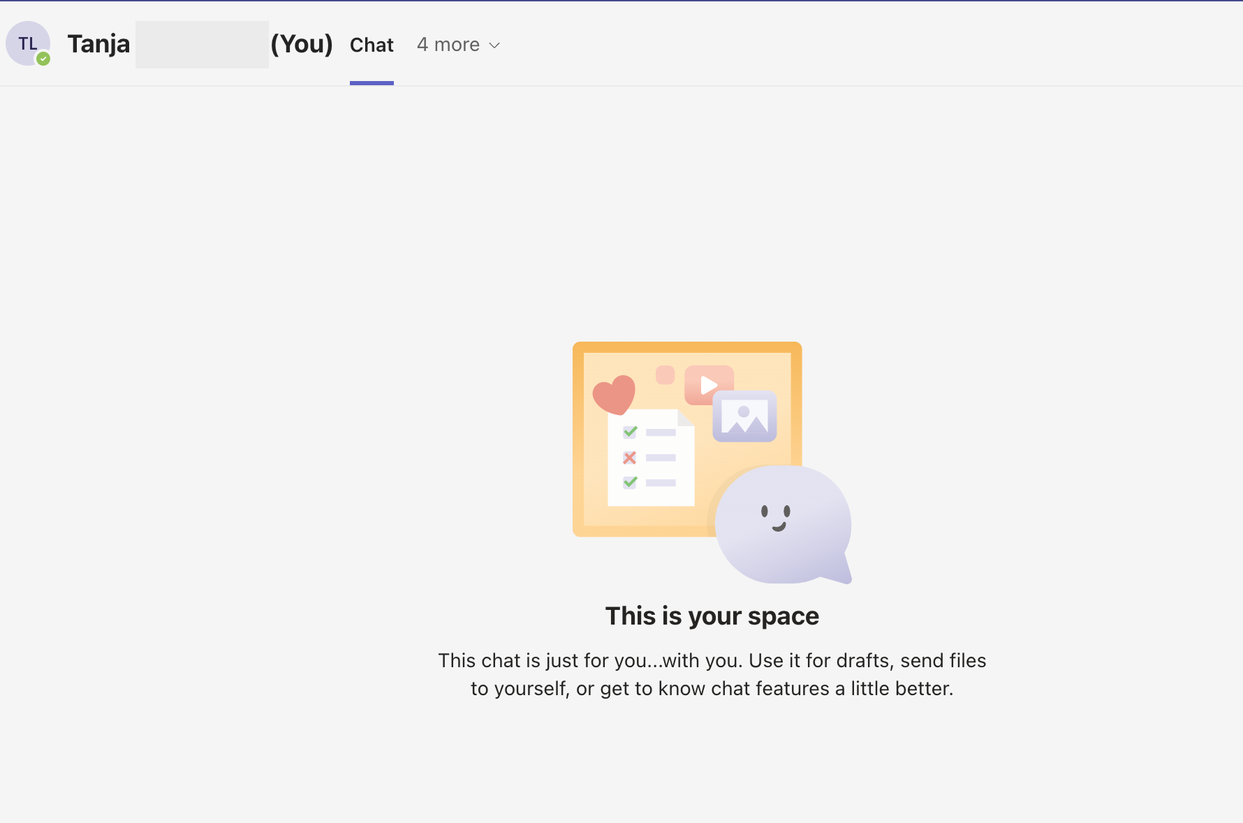 Chat with Self feature in Microsoft Teams