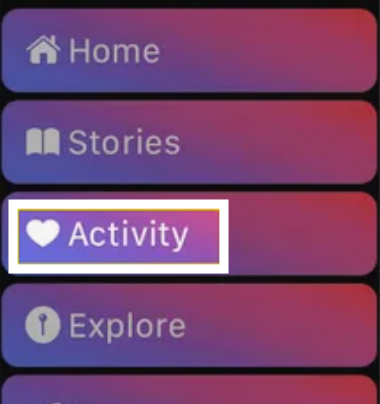 Instagram Activity tab - Apple Watch