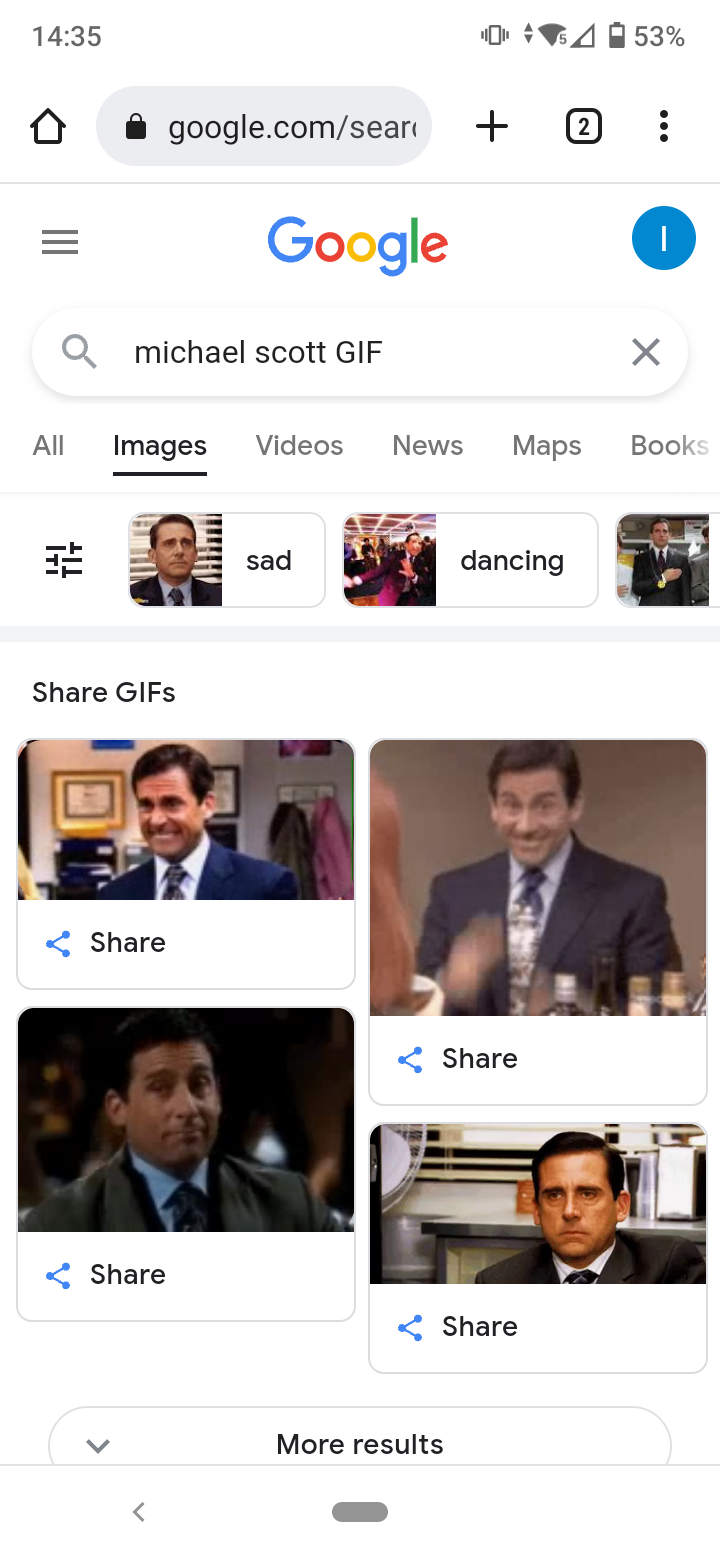 Browse GIFs in the Image tab