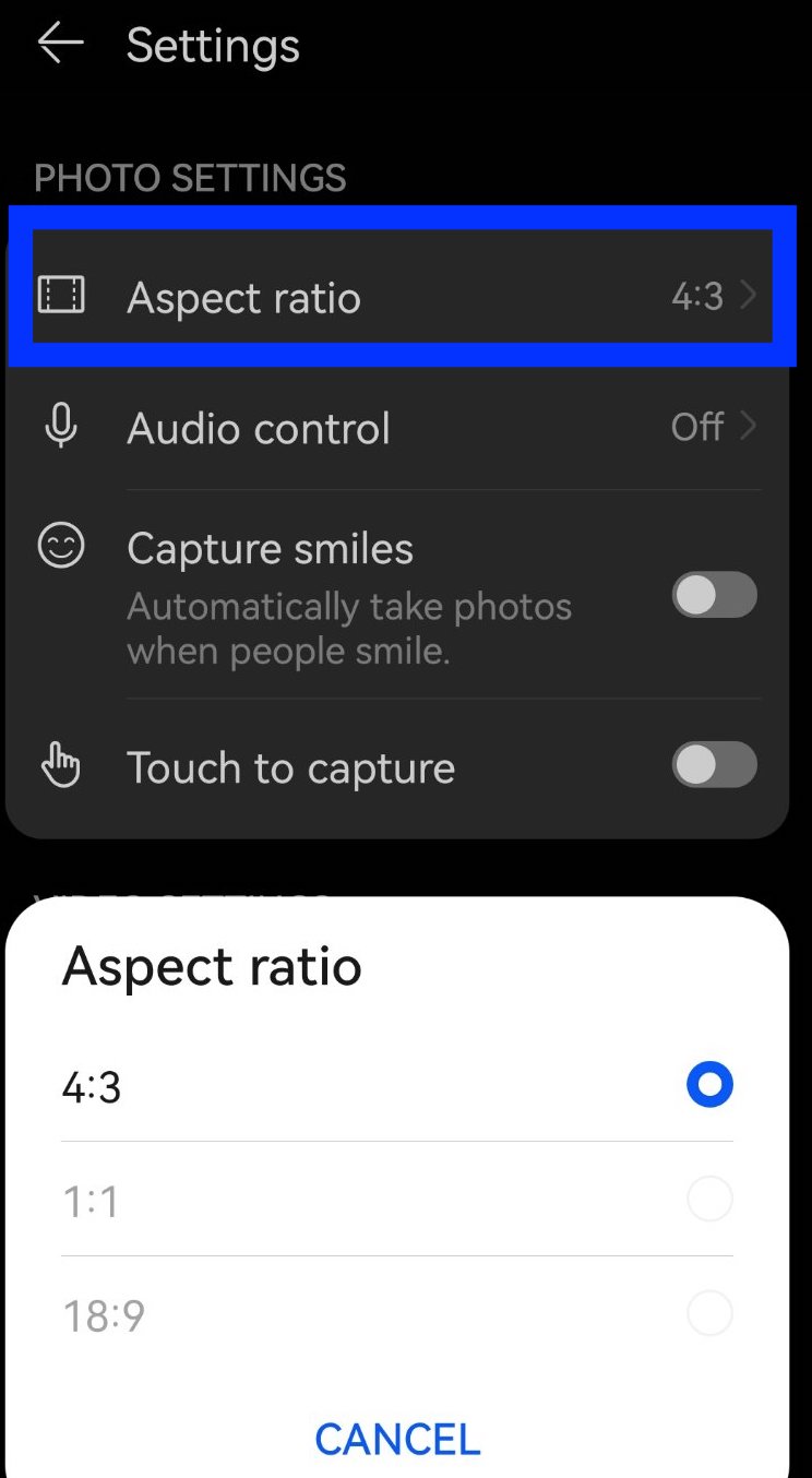 Aspect ratio option - Android