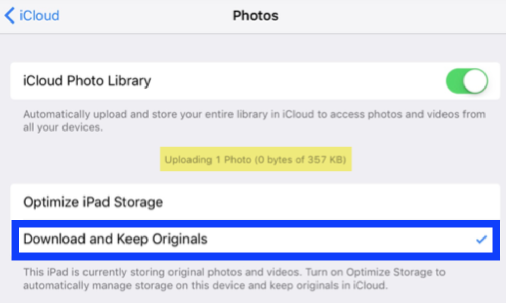 Download and Keep Originals - iPhone