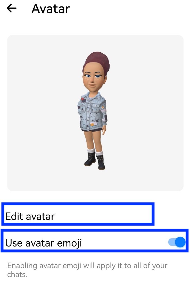 Edit Avatar of Use avatar emoji option - Messenger
