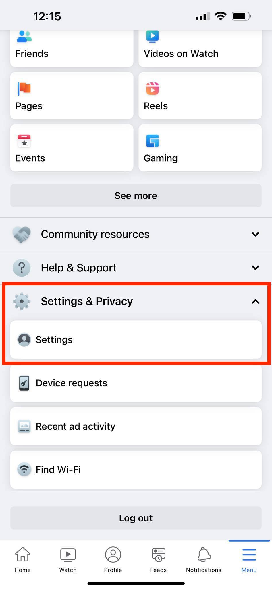 facebook settings and privacy