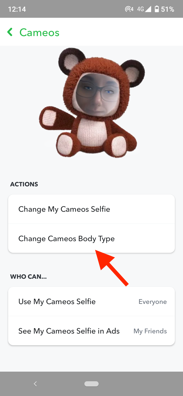 ap on ‘Change Cameos Body Type’