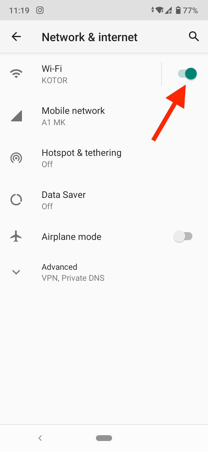 Check if Wi-Fi is enabled