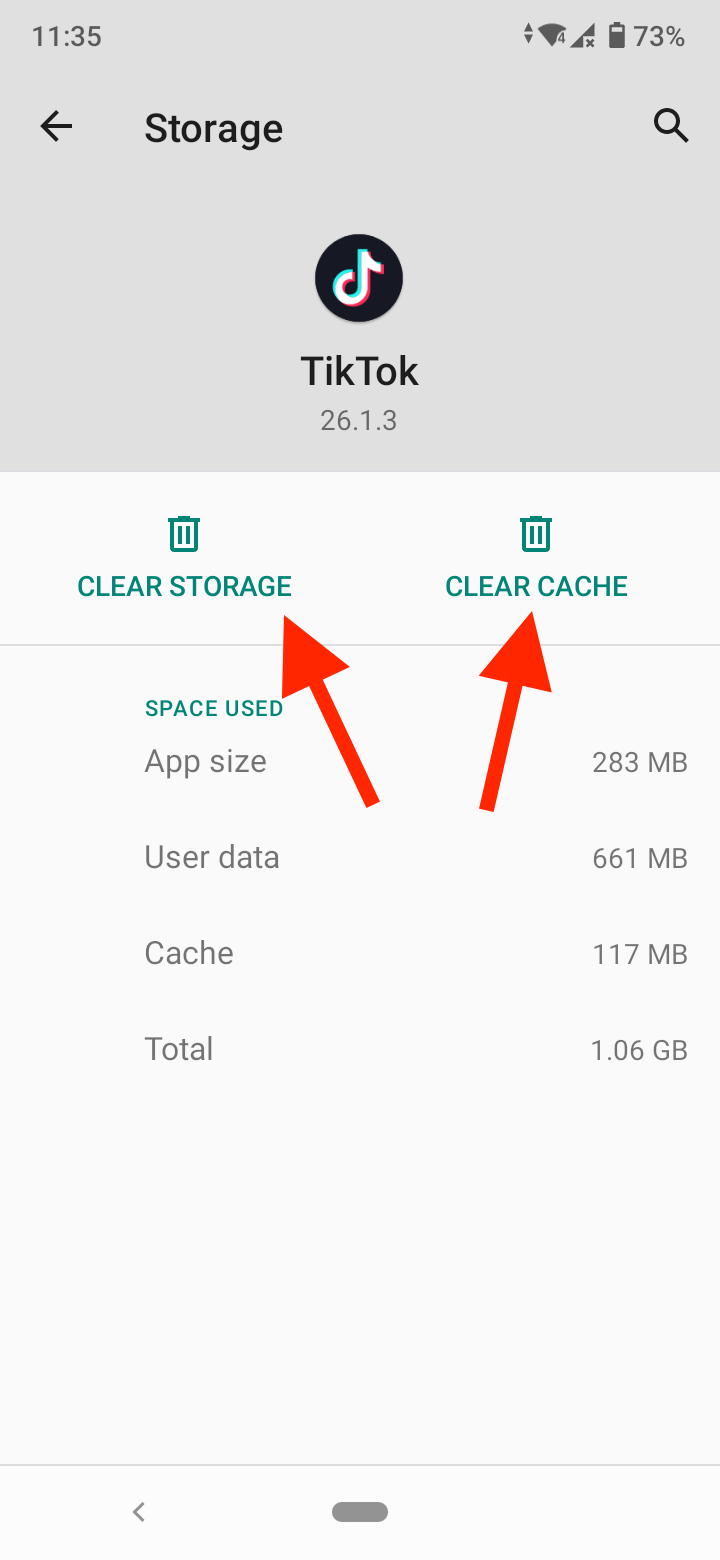 Tap on 'Clear cache' and 'Clear storage'