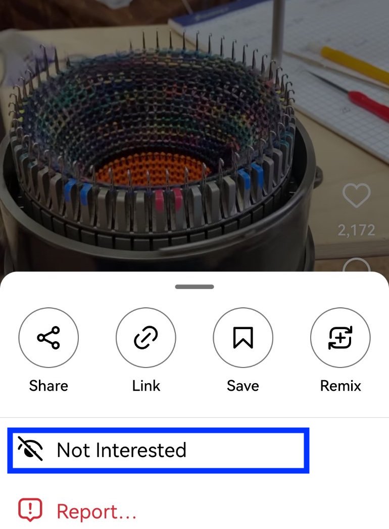 Instagram - Not interested option