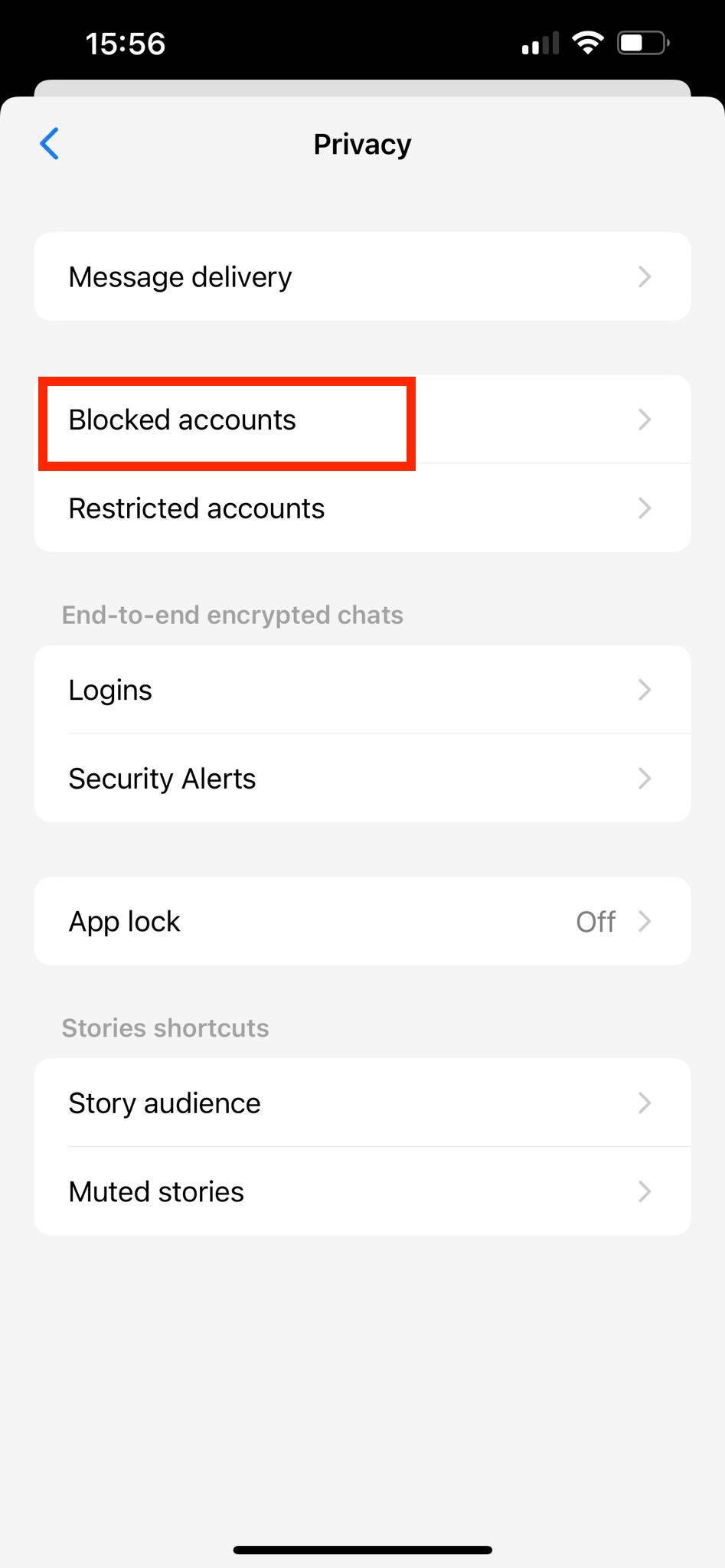 messenger app blocked accounts