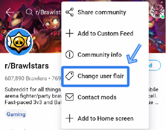 tap on the ‘Changer user flair’