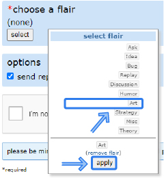 Select a flair from the list and click on ‘apply’