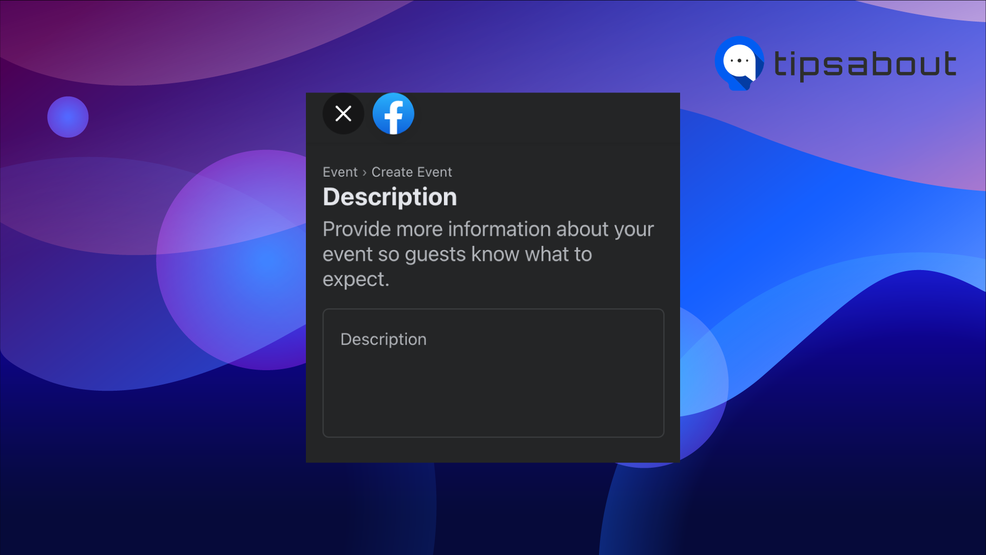 Description of the Facebook event 