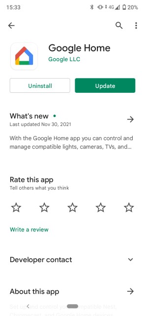 Update Google Home app