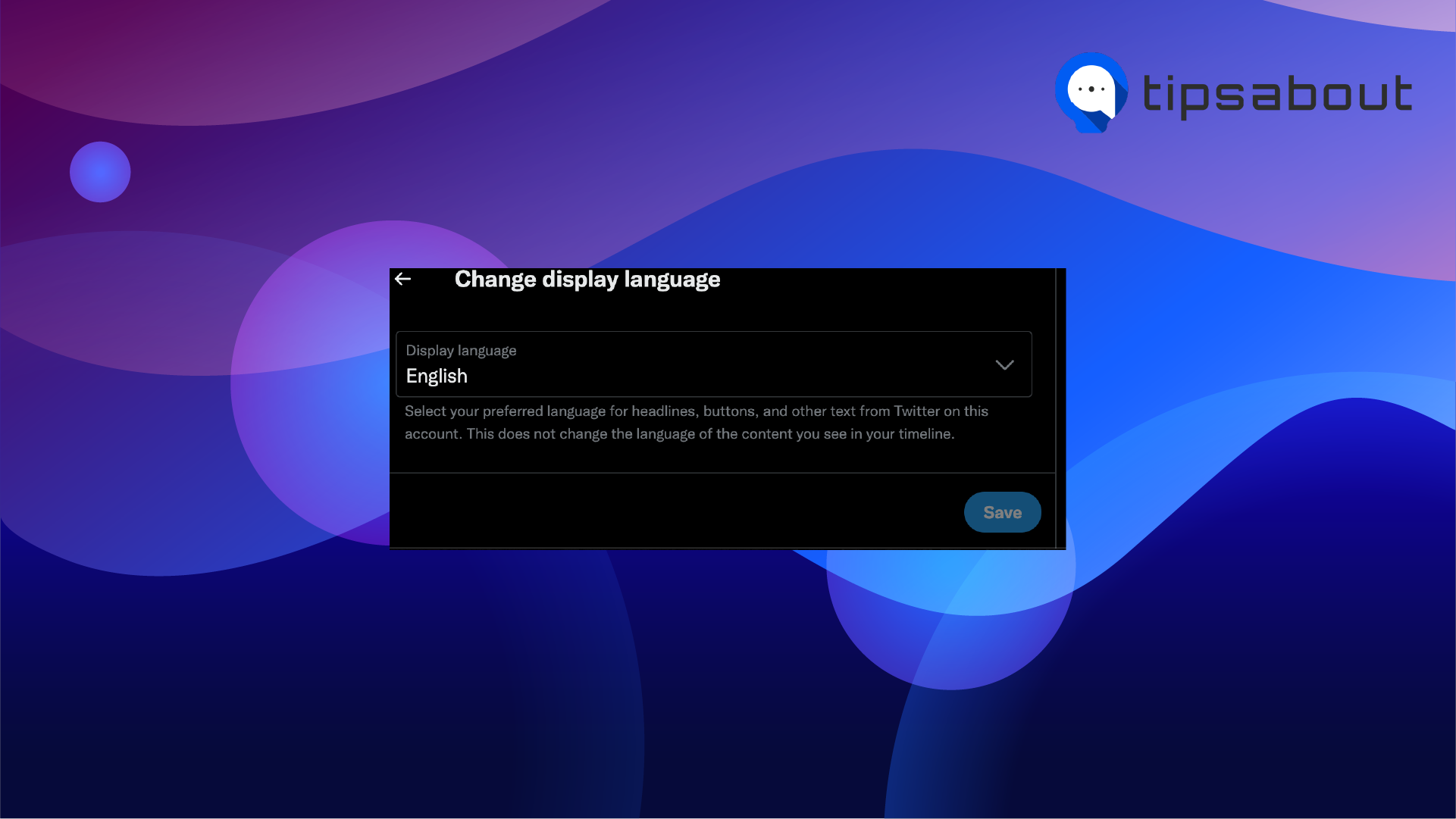 Change display language on Twitter on desktop